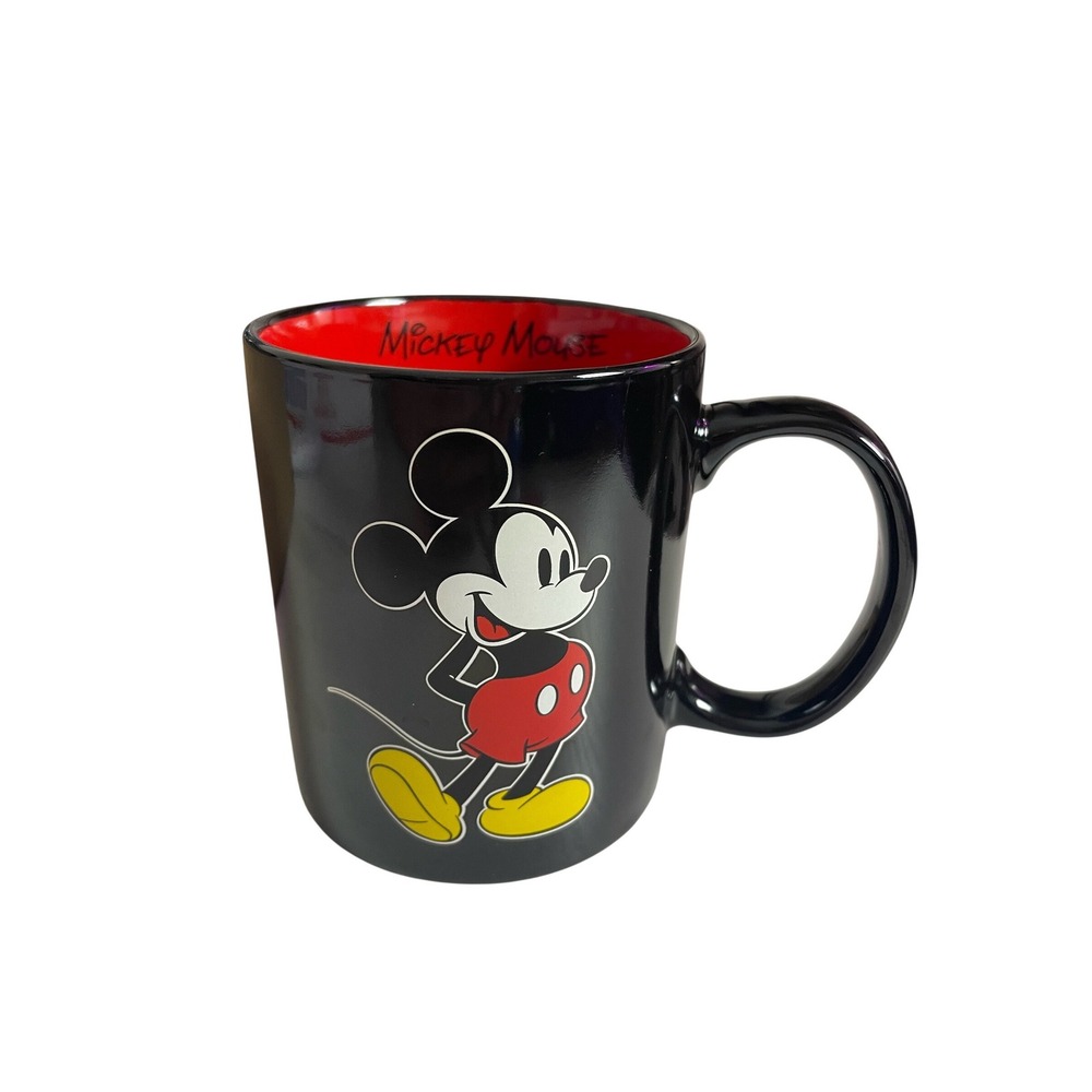 Disney Mickey Mouse Coffee Mug Black Red Ceramic Microwave Dishwasher Safe